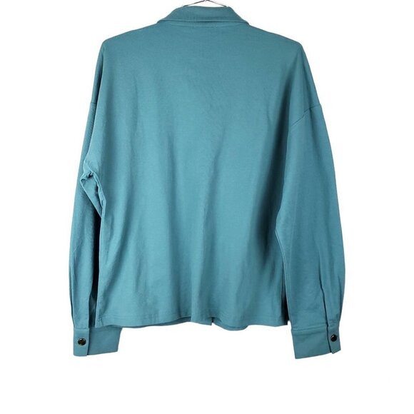 🔥Callahan Revolve Button Down Long Sleeve Teal Shacket Top - Picture 5 of 5